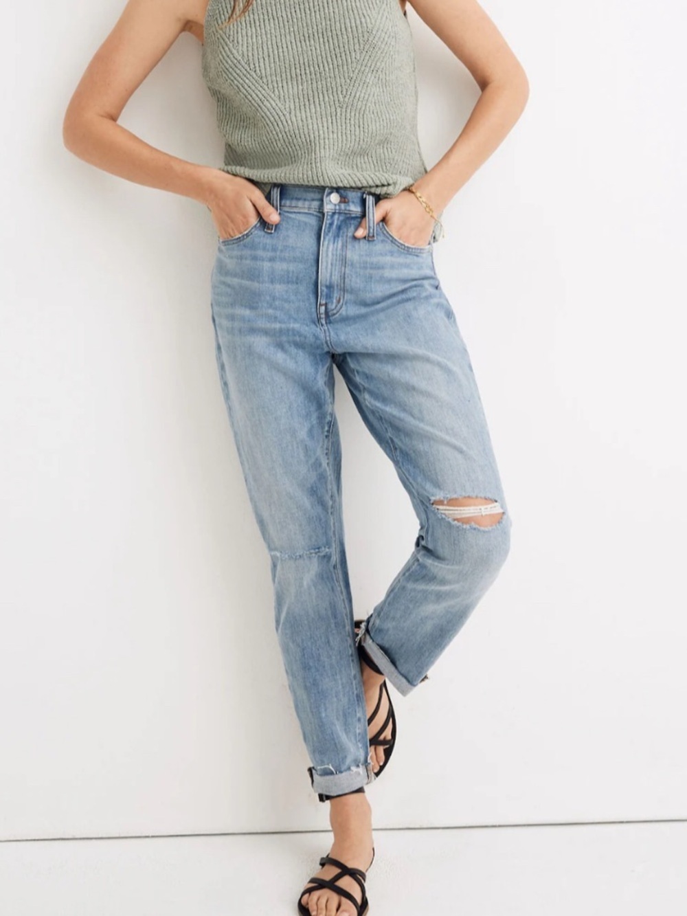 Madewell High Rise Slim Boyfriend Jeans size 25 Tall